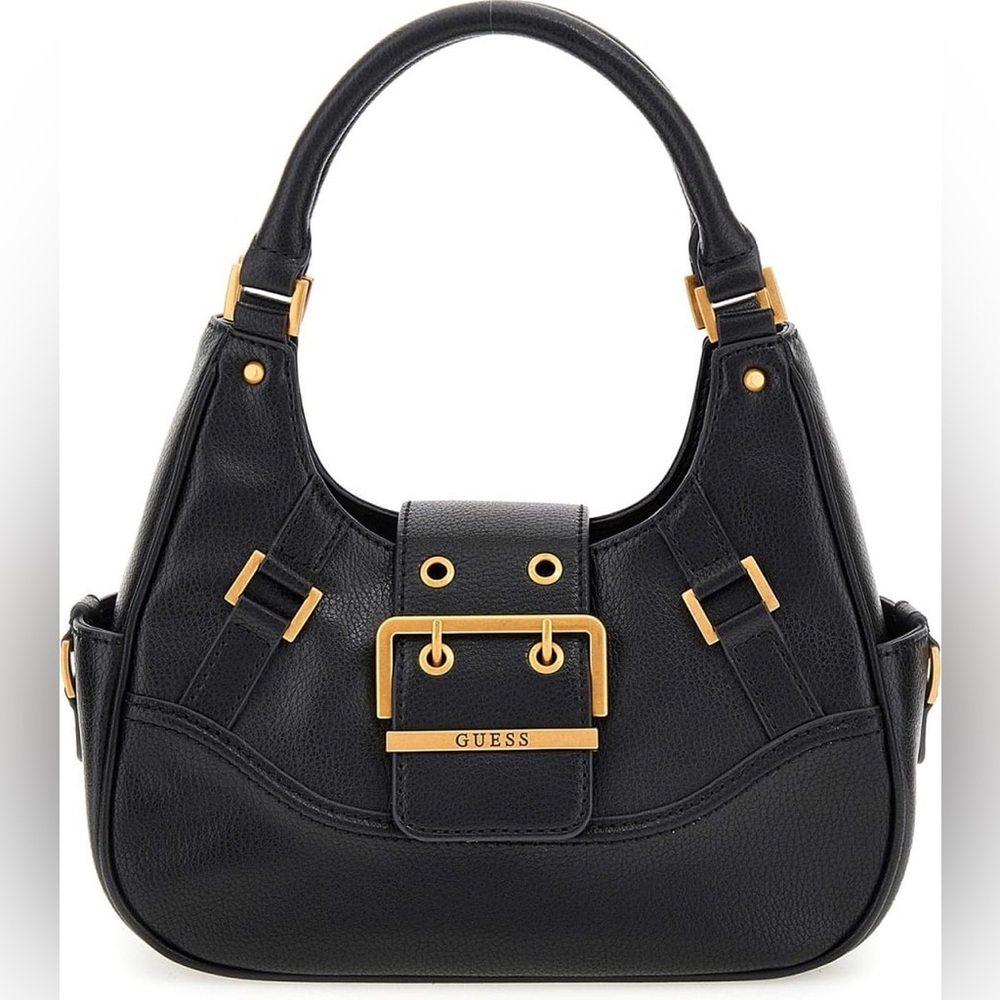 Guess Black Shoulder Bag with Gold Details - Picture 2 of 13